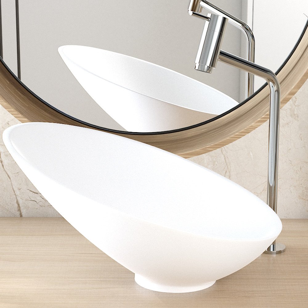 Cuba de Apoio Meia Lua para Banheiro Lavabo C01 Bm38w Branco Matte Fosca - Lyam - 3