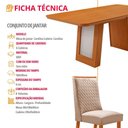 Ver imagem 2 de Mesa de Jantar Carolina 6 Lugares Tampo MDF Canto Copo sem Vidro Amadeirado Moderna
