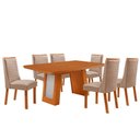 Ver imagem 7 de Mesa de Jantar Carolina 6 Lugares Tampo MDF Canto Copo sem Vidro Amadeirado Moderna