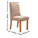 Ver imagem 3 de Mesa de Jantar Carolina 6 Lugares Tampo MDF Canto Copo sem Vidro Amadeirado Moderna