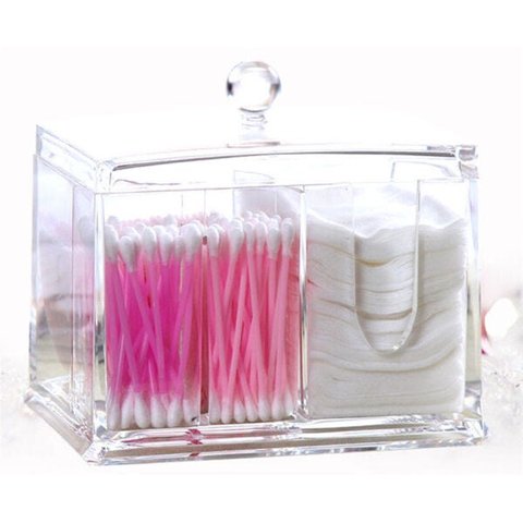 Porta Algodão Cotonete Organizador Acrílico Higiene Banheiro