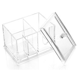 Porta Algodão Cotonete Organizador Acrílico Higiene Banheiro - 6