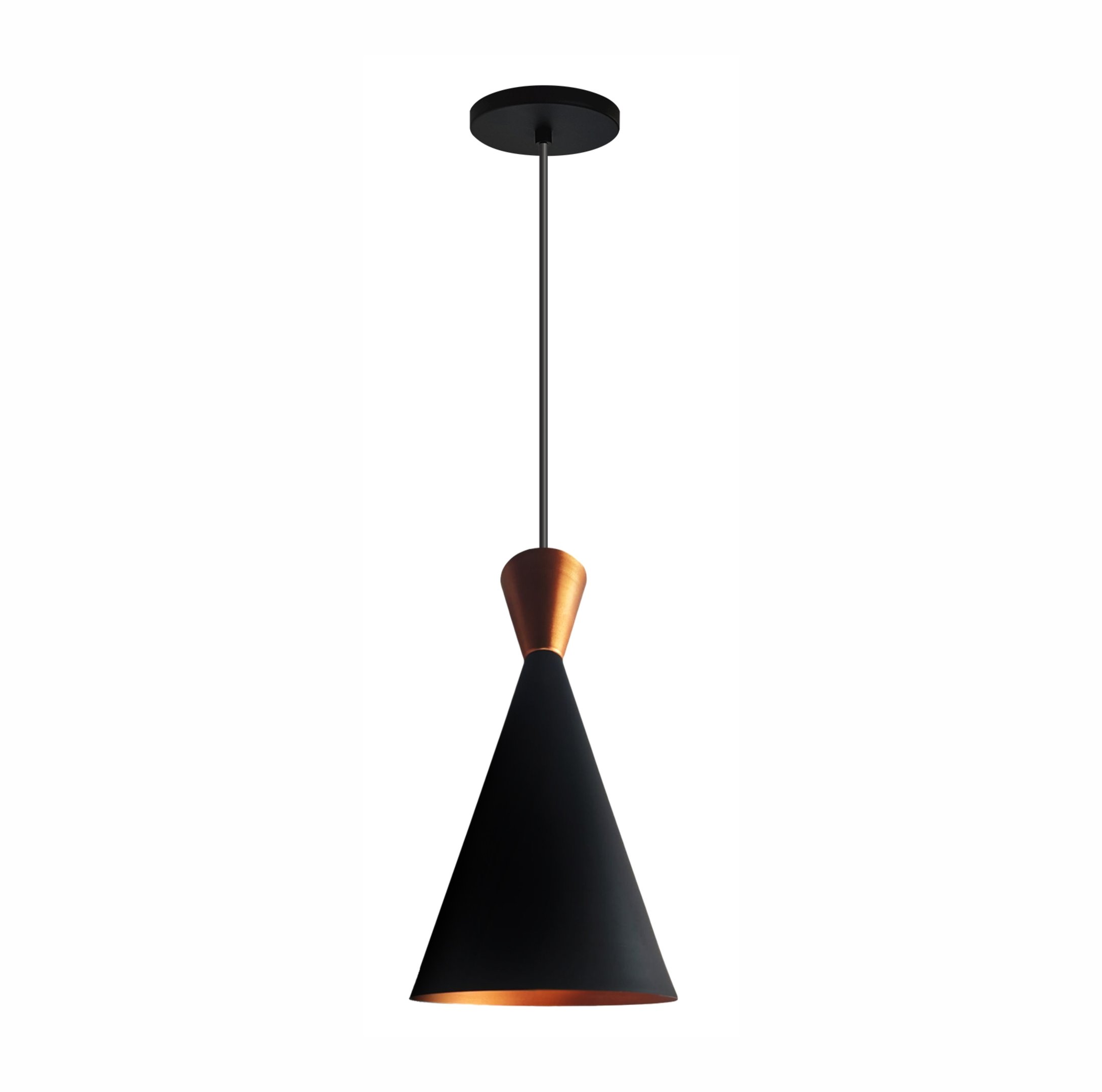 Lustre Pendente Dixon New City Preto interior Cobre R.R.J.V NEGOCIOS