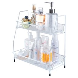 Organizador Prateleira 2 andares para Cosméticos Cozinha Banheiro - Branco - 3