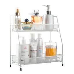 Organizador Prateleira 2 andares para Cosméticos Cozinha Banheiro - Branco - 1