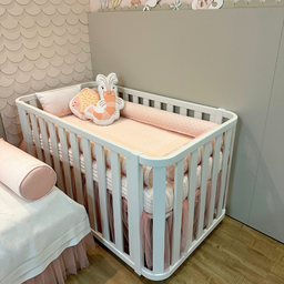 Berço 3 em 1 Branco Modelo Evolutivo Linha Loop Quater Móveis - 1