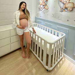 Berço 3 em 1 Branco Modelo Evolutivo Linha Loop Quater Móveis - 5
