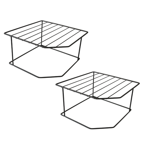 Kit 2 Organizador Pratos Armário Cozinha Suporte 2 Níveis