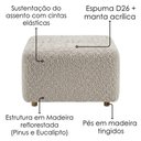 Ver imagem 5 de Kit 2 Puffs Modulares Block 74x74cm Pés Madeira Bouclé Bege Milani Movelaria