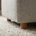 Ver imagem 4 de Kit 2 Puffs Modulares Block 74x74cm Pés Madeira Bouclé Bege Milani Movelaria