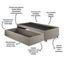 Ver imagem 7 de Base Box Cama Viúva com Gaveta Sapateira para Colchão 120x203 Cm Linho