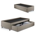 Ver imagem 1 de Base Box Cama Viúva com Gaveta Sapateira para Colchão 120x203 Cm Linho