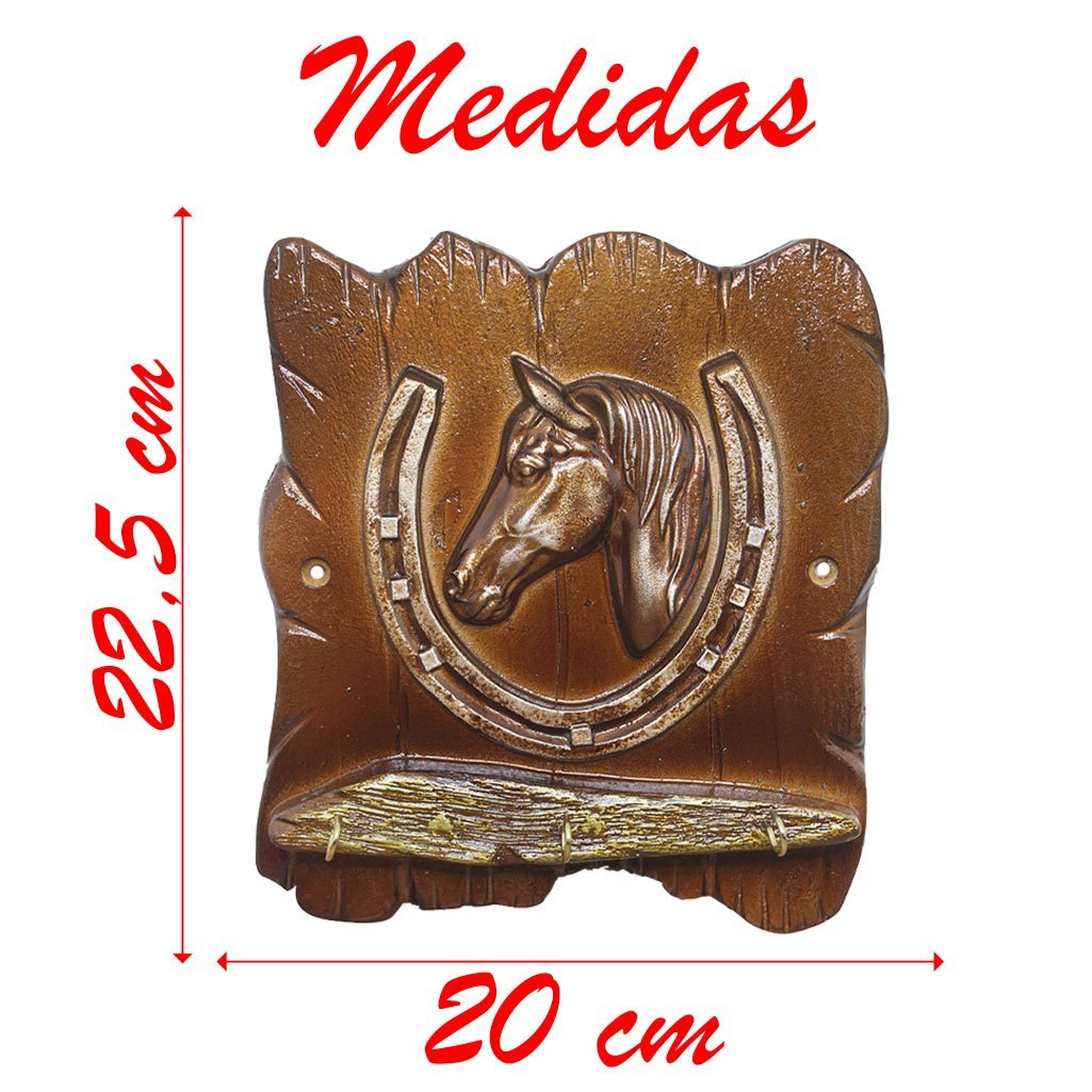 Porta Chaves Ferradura Cavalo 22,5cm - 2