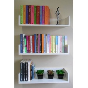 Kit 3 Prateleiras para Livros, Decoração 60cm X 20cm X 11,5cm 100% Mdf Branco