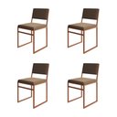 Ver imagem 1 de Kit 4 Cadeiras de Jantar Industrial Isa Assento Veludo Marrom Base Cobre
