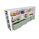Ver imagem 4 de Organizador Baú com Porta Carrinhos Nick MDF 182cm Verde Woodcore