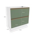 Ver imagem 4 de Balcão 2 Gavetas Kappesberg Celeste 100% Mdf Branco-verde Oliva 80cm
