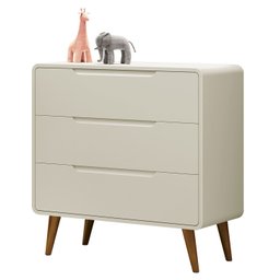Quarto de Bebê com Cômoda e Berço Multifuncional Retrô - Mila - 4 Quarto de Bebê com Cômoda e Berço Multifuncional Retrô - Mila - 4