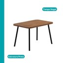 Ver imagem 3 de Conjunto Sala de Jantar 4 Cadeiras Trento Carraro Nogal e Preto