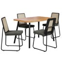 Ver imagem 2 de Conjunto Sala de Jantar 4 Cadeiras Trento Carraro Nogal e Preto