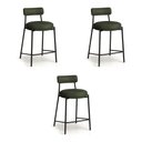 Ver imagem 5 de Banqueta Cozinha Média com Encosto Industrial Preto Kit 3 Londres PU Verde D03 - D'Rossi