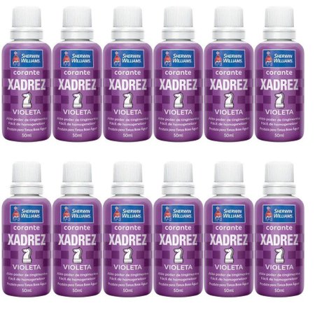 Corante Líquido Xadrez Sherwin Williams 50ml 12 Peças Violeta
