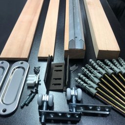 Kit Jogo de Ferragens Completo com Caixilho e Guarnições para Porta de Correr (leia Detalhes do Prod - 2