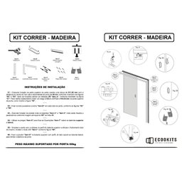 Kit Jogo de Ferragens Completo com Caixilho e Guarnições para Porta de Correr (leia Detalhes do Prod - 3