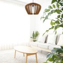 Ver imagem 2 de Luminária Teto tipo Pendente CALI MDF - Completa - Cor: Marrom