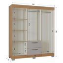 Ver imagem 3 de Guarda Roupa Casal Tóquio 6 Portas Damasco Off White - Poquema