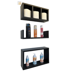 Nicho Kit Colmeia Organizador para Banheiro 3 Peças Preto - 1