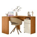 Ver imagem 2 de Escrivaninha para Escritório em L 112,5cm Flora Glamour Marrom e Off White
