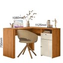 Ver imagem 3 de Escrivaninha para Escritório em L 112,5cm Flora Glamour Marrom e Off White