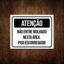 Ver imagem 1 de Kit 10 Placas Atenção Não entre Molhado Piso Escorregadio