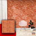 Ver imagem 2 de Papel de Parede Tijolinho 3D Vermelho Tradicional  Autocolante Lavável