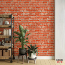 Ver imagem 1 de Papel de Parede Tijolinho 3D Vermelho Tradicional  Autocolante Lavável