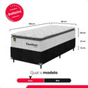 Ver imagem 4 de Cama Box Solteiro + Colchão Comfort Class Pillow Top 88x188 Branco/suede Preto