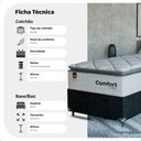 Ver imagem 3 de Cama Box Solteiro + Colchão Comfort Class Pillow Top 88x188 Branco/suede Preto
