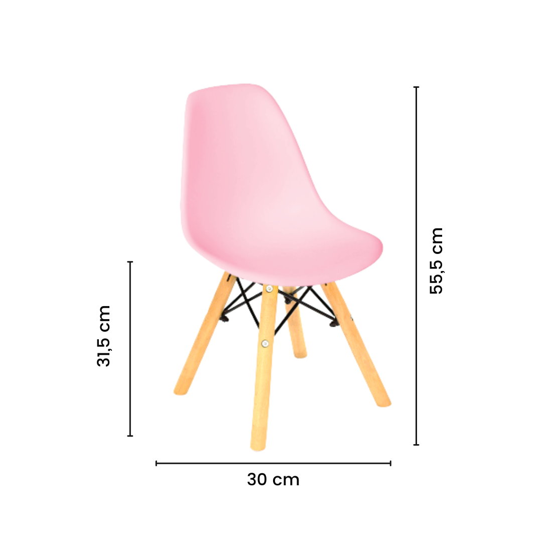 Conjunto Eames Infantil Branca com 4 Cadeiras Eiffel Rosa - 6