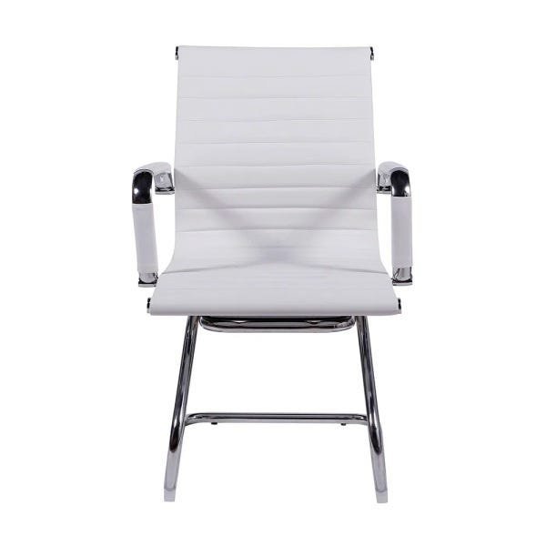 Kit 2 Cadeiras Escritório Esteirinha Eames Branca Fixa - 3