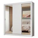 Ver imagem 3 de Guarda-roupa Casal 3 Portas de Correr com Espelhos Branco Nobre Madesa