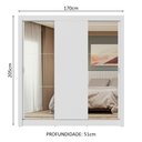 Ver imagem 4 de Guarda-roupa Casal 3 Portas de Correr com Espelhos Branco Nobre Madesa