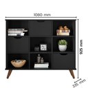 Ver imagem 4 de Nicho Organizador Multifuncional 6 Nichos 3 Gavetas Pés Retrô Cube Q01 Preto - Mpozenato