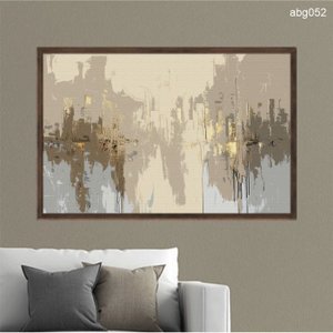 Quadro Decorativo - Textura Moderna Dourado Abg052 Tela Canvas - 80x60cm