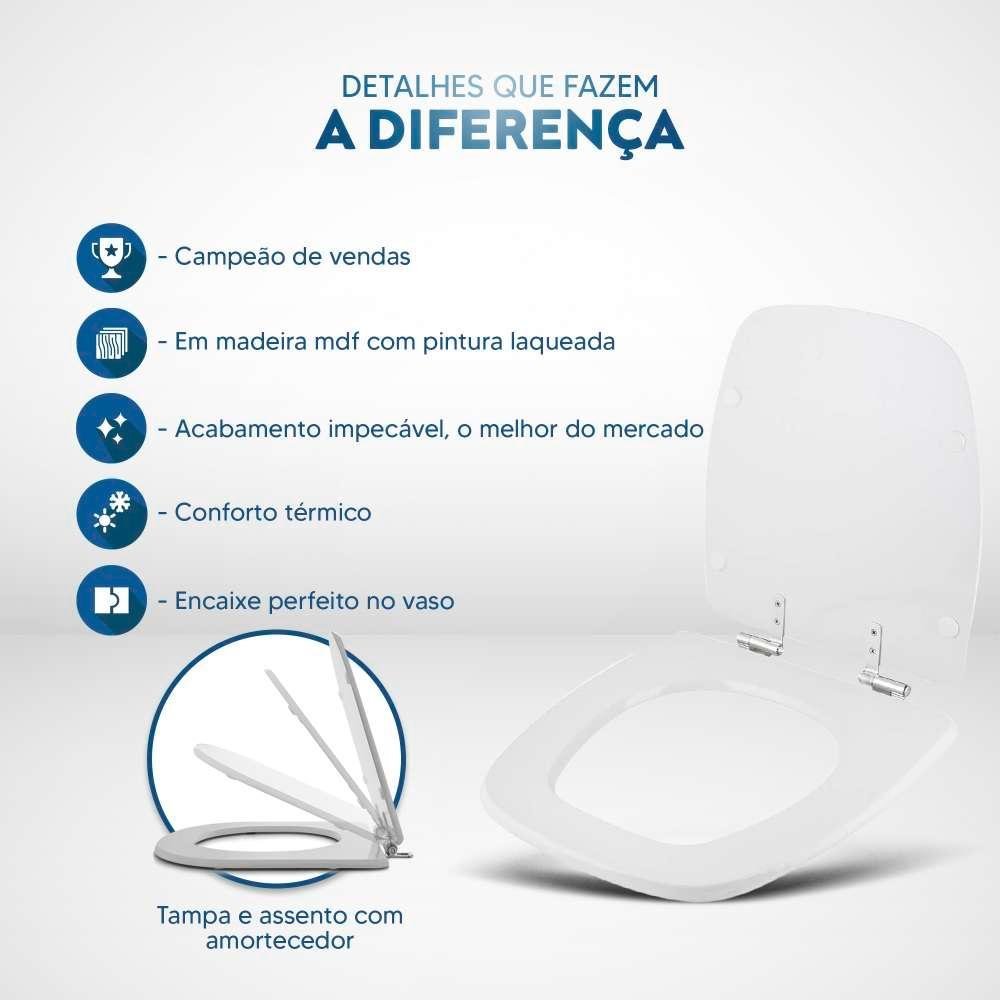 Assento Sanitário Laqueado Soft Close Versato Pergamon (Bege Claro) para vaso Celite - 5