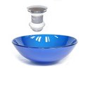 Ver imagem 1 de CUBA DE VIDRO REDONDA 42CM AZUL ESCURO + VÁLVULA CLICK