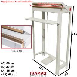 Seladora de Embalagens Plásticas Pedal com Temporizador 60cm Sela e Corta - 2