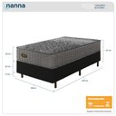 Ver imagem 2 de Cama Box Preta + Colchão Solteiro King Pergamino Molas Ensacadas 96x203x67cm