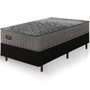 Ver imagem 1 de Cama Box Preta + Colchão Solteiro King Pergamino Molas Ensacadas 96x203x67cm