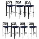 Ver imagem 1 de Kit 7 Banquetas Luiza Azul Marinho